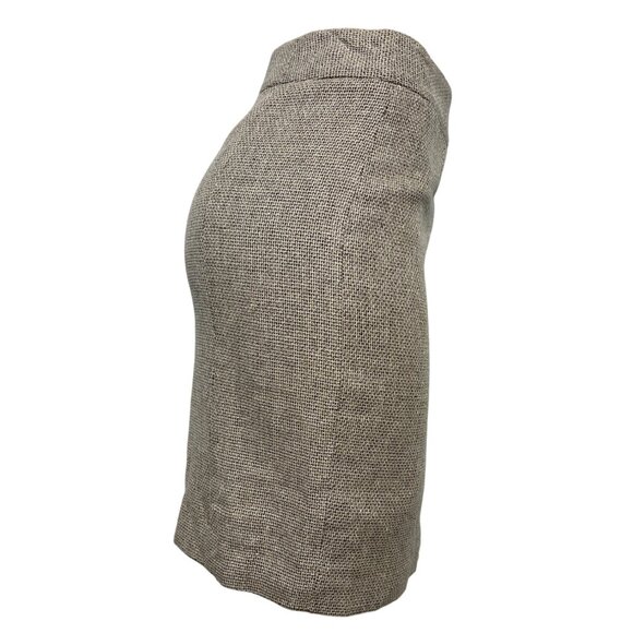 Calvin Klein Linen Blend Womens Skirt Brown Textured Size 6 - Picture 2 of 7